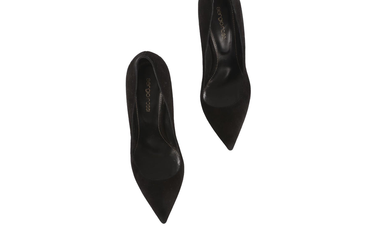 SERGIO ROSSI BLACK SUEDE PUMPS EU 38 UK 5 US 8