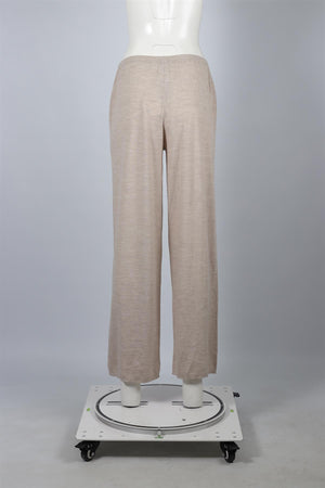 LESET BEIGE WOOL WIDE LEG PANTS XSMALL