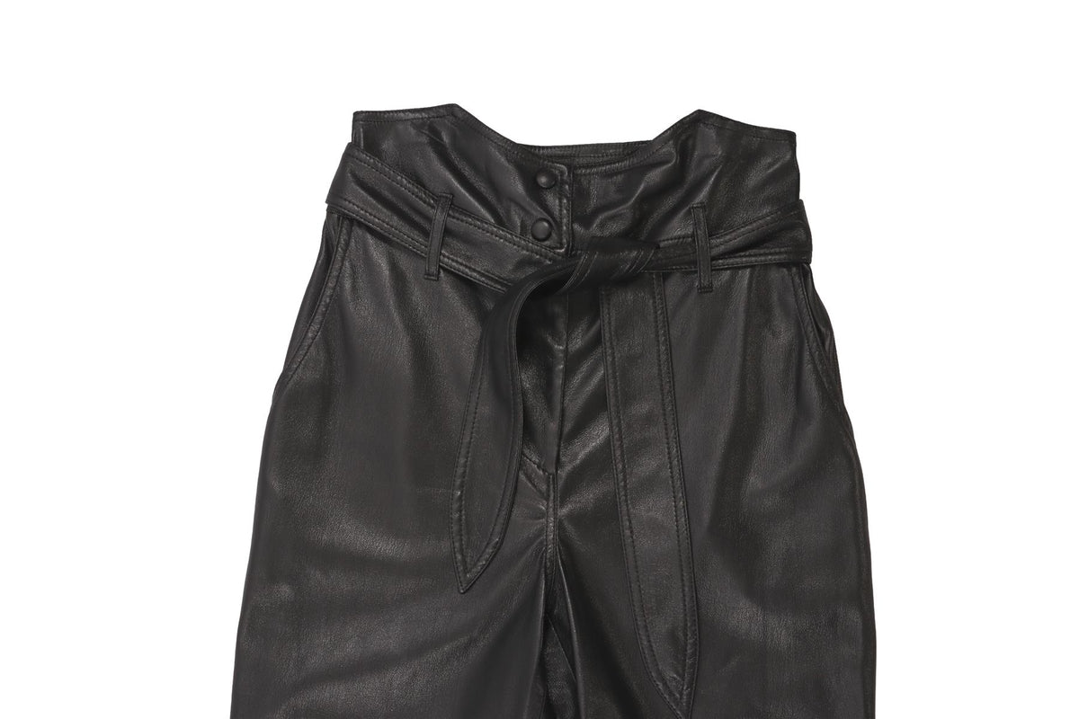 BLACK FAUX LEATHER PANTS