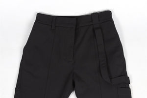 BURBERRY BLACK TWILL SKINNY PANTS UK 2