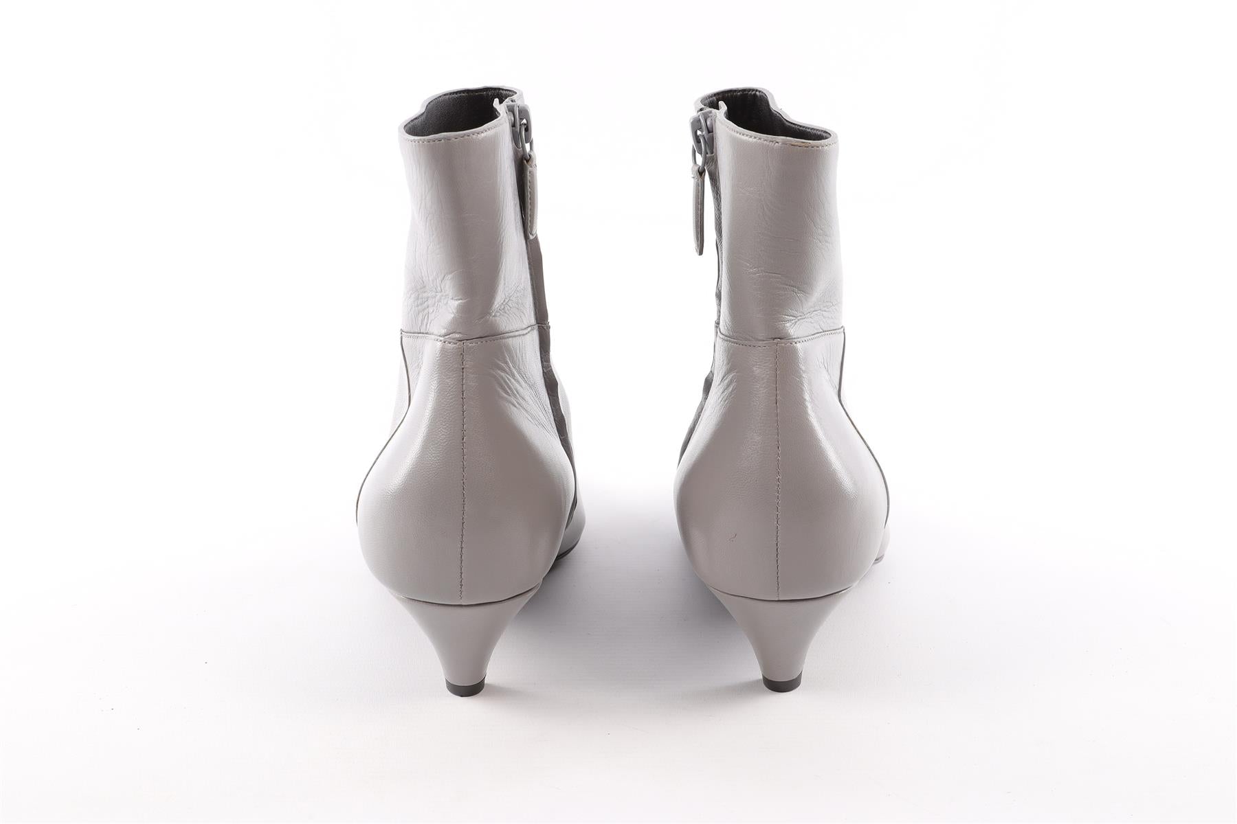 BALCENCIAGA GREY LEATHER ANKLE BOOTS EU 40 UK 7 US 10