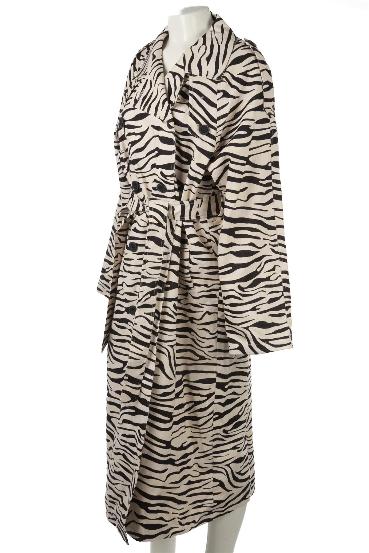 MEOTINE ECRU KIRA LINEN TRENCH COAT XSMALL