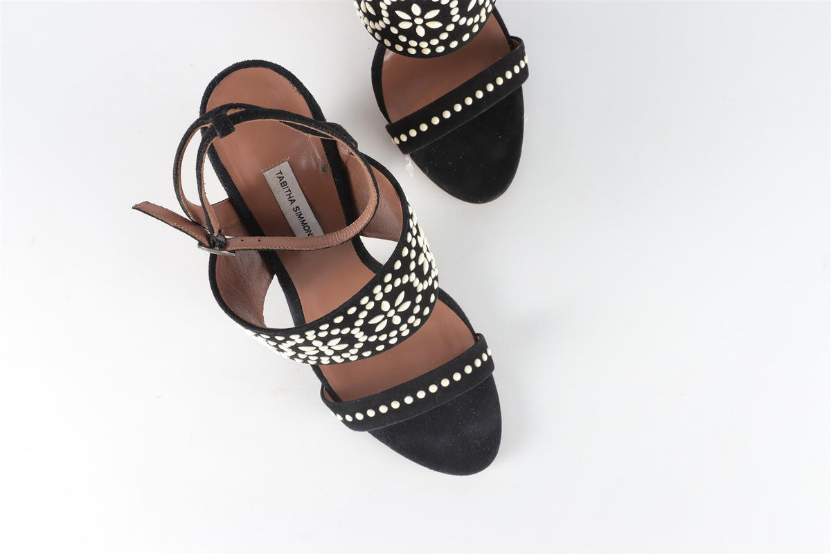 TABITHA SIMMONS BLACK SUEDE SANDALS EU 39 UK 6 US 9
