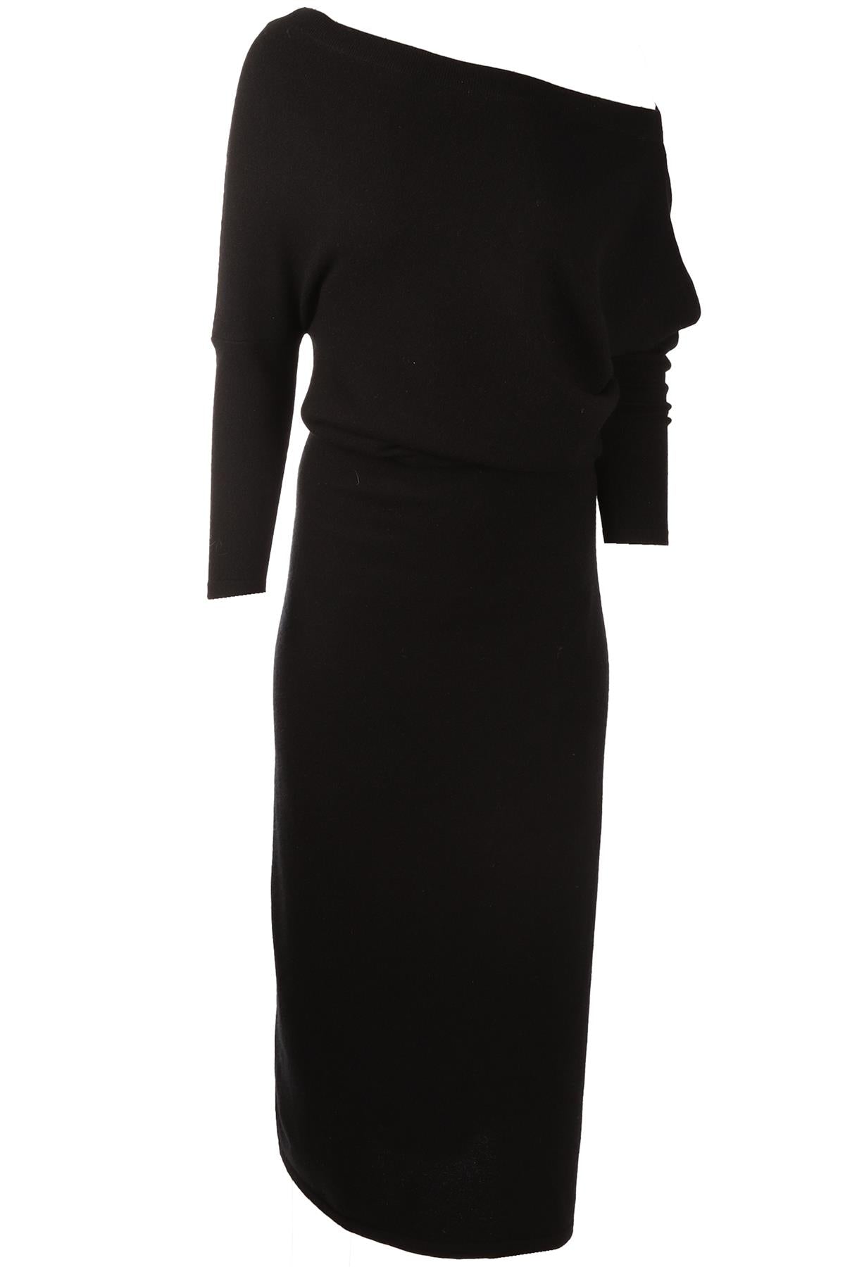 ALTUZARRA BLACK CASHMERE MAXI DRESS SMALL