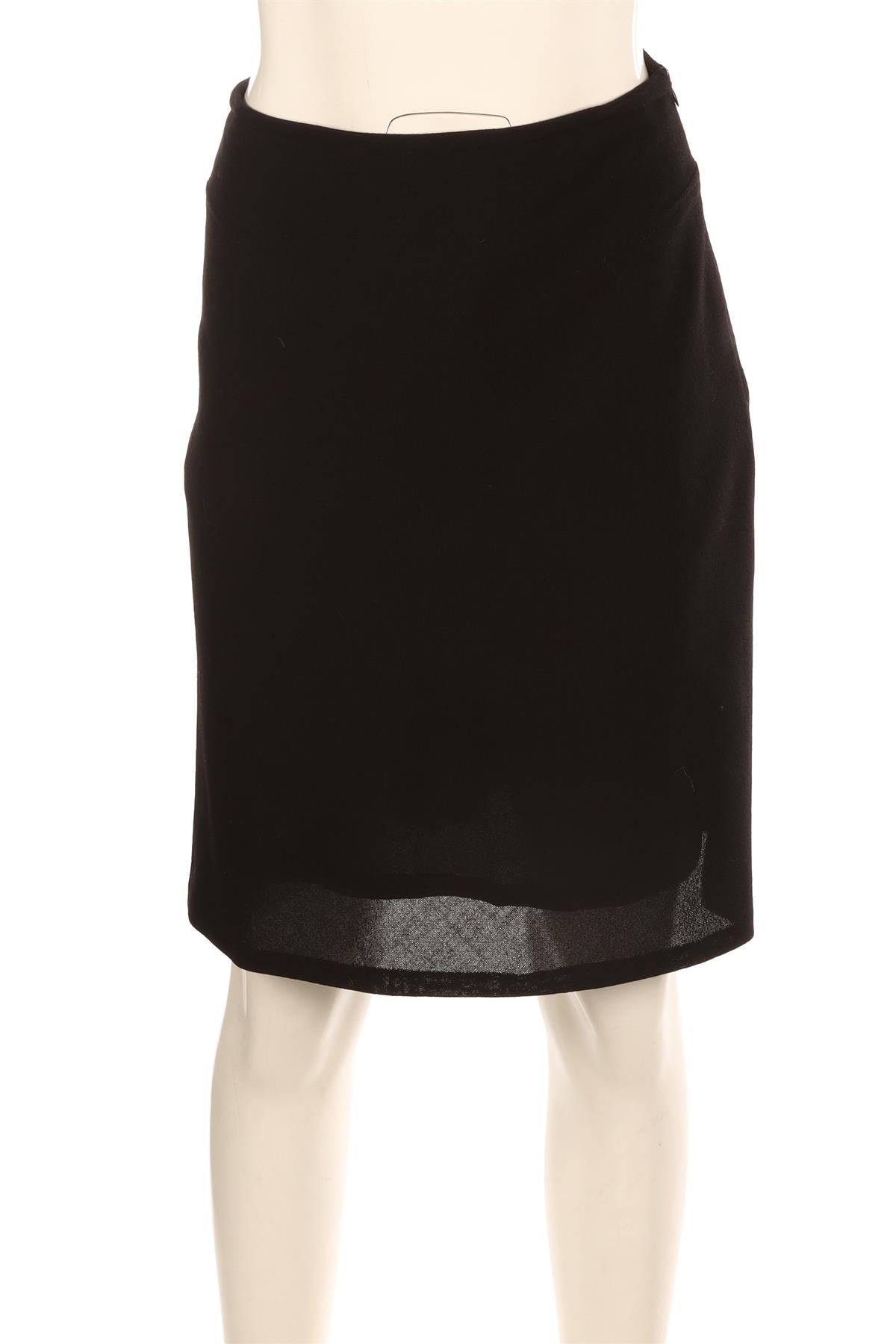 FONTANA COUTURE BLACK WOOL MINI SKIRT IT 40 UK 8