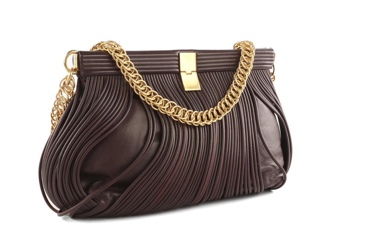PROENZA SCHOULER BURGUNDY ROLO FRINGE LEATHER SHOULDER BAG