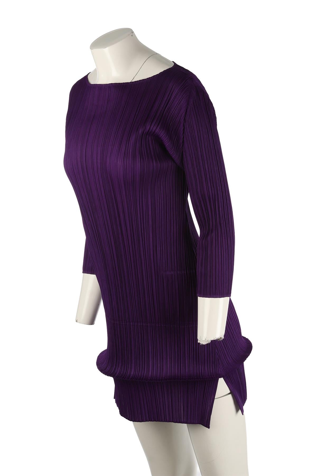 PLEATS PLEASE ISSEY MIYAKE PURPLE CREPE TOP JP 3 UK 8
