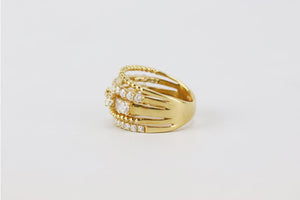 SHAY 18K YELLOW GOLD AND OPEN MIXED DIAMOND RING 16 MM