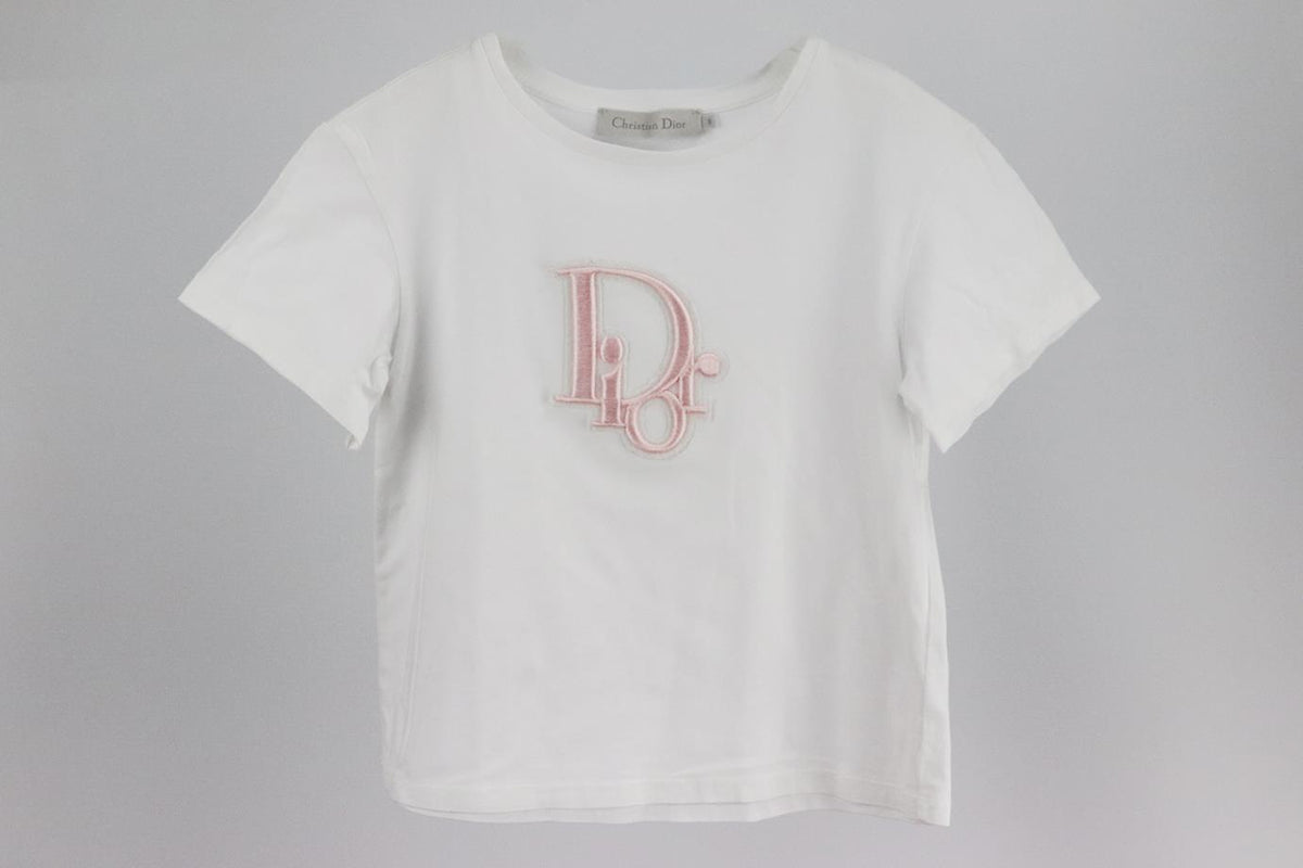 CHRISTIAN DIOR KIDS GIRLS LOGO COTTON T-SHIRT 8 YEARS