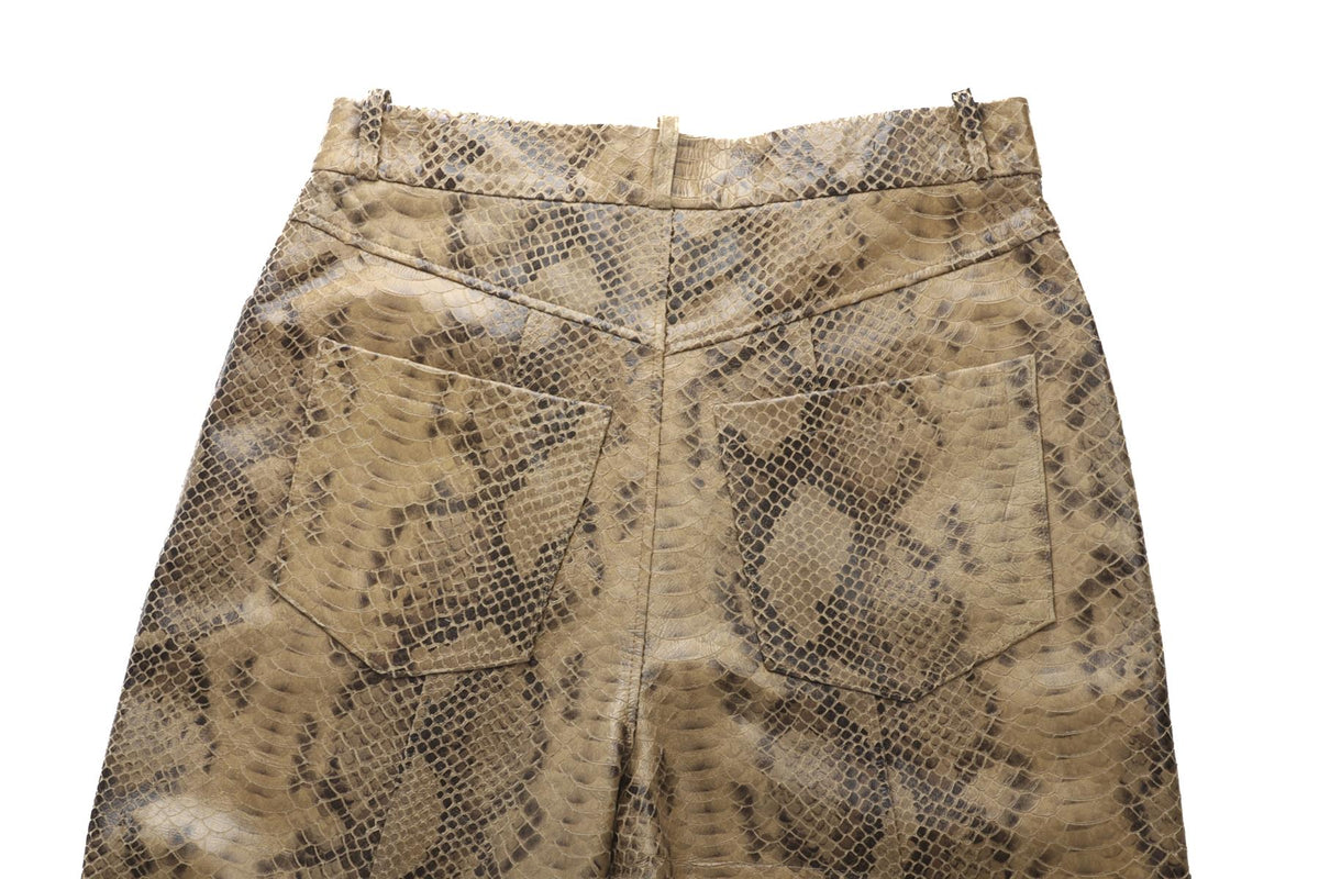 ZEYNEP ARCAY BROWN LEATHER STRAIGHT PANTS FR 34 UK 6
