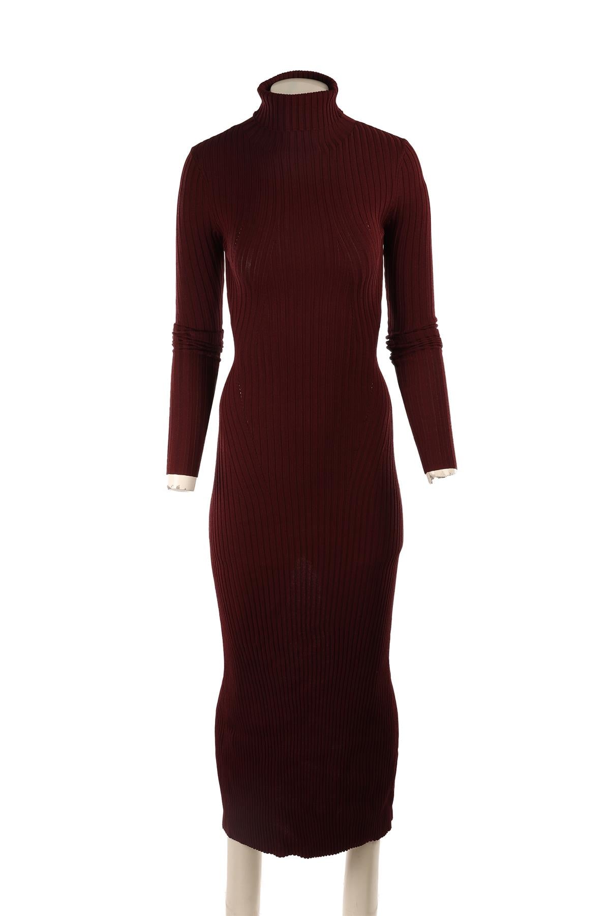ARAKII BURGUNDY KNIT MAXI DRESS XSMALL