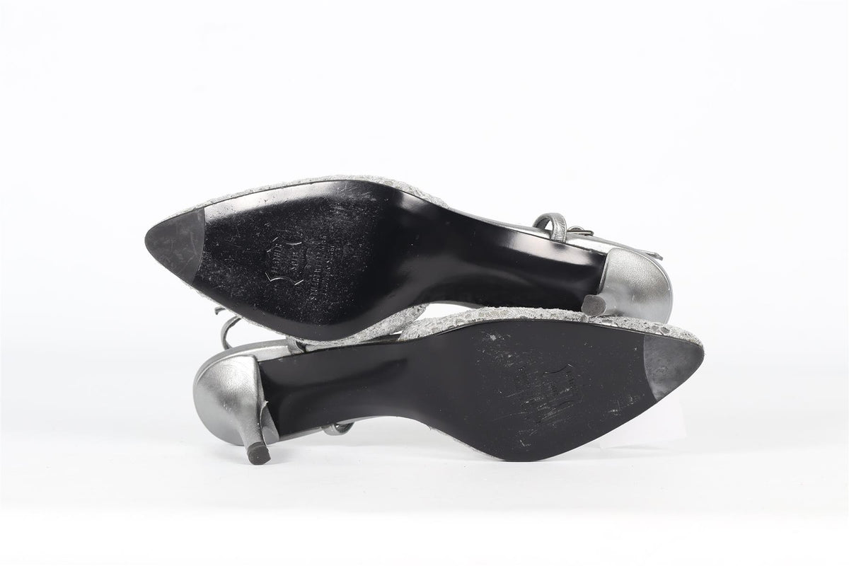 STUART WEITZMAN VINTAGE LACE AND LEATHER SLINGBACK PUMPS EU 37 UK 4 US 7