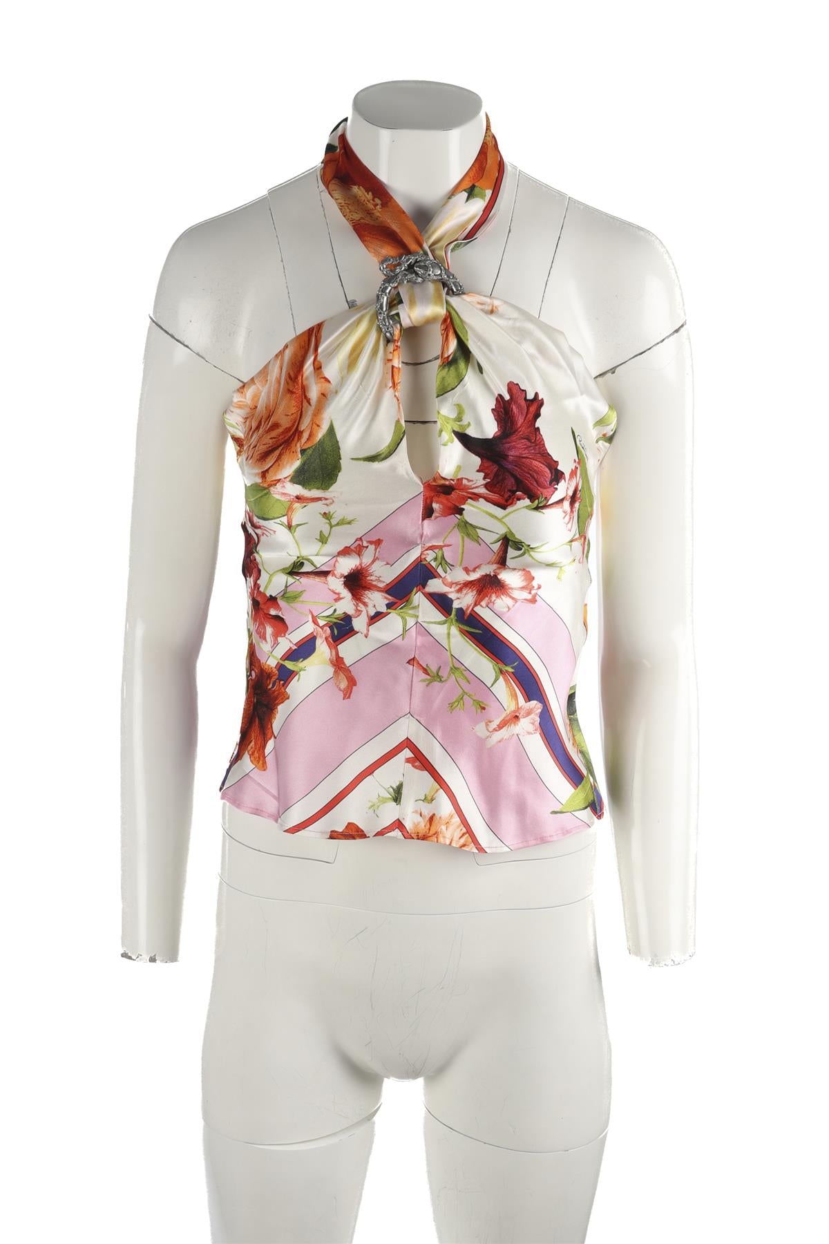 ROBERTO CAVALLI MULTI SILK TOP IT 38 UK 6