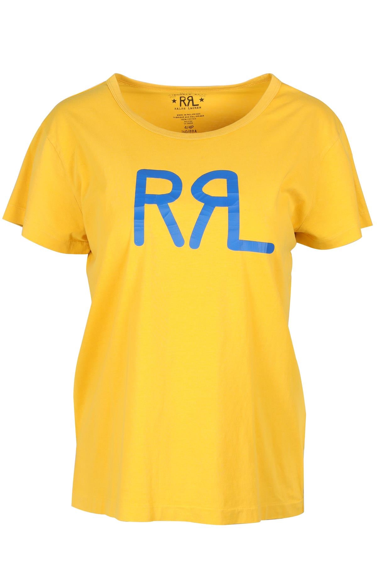 RRL RALPH LAUREN YELLOW COTTON T-SHIRT US 4 UK 8