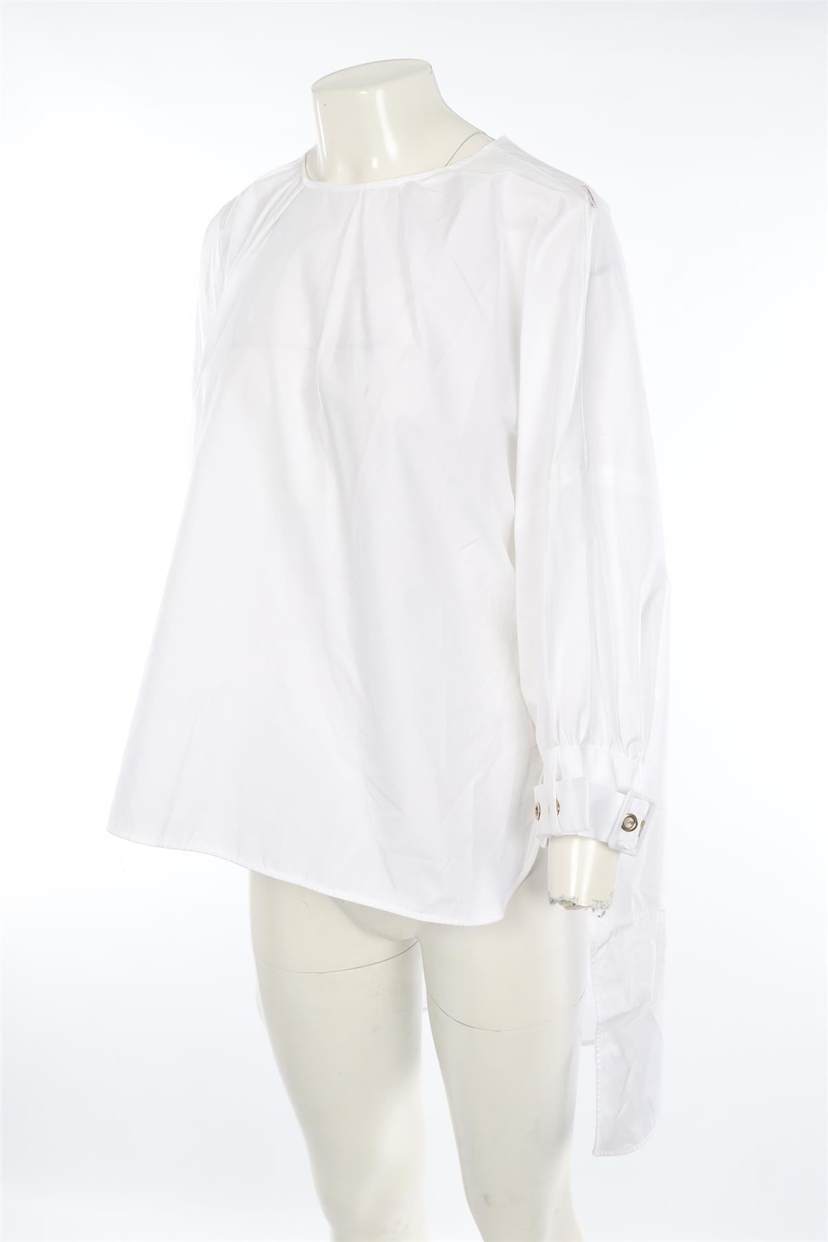 S MAX MARA WHITE COTTON TOP UK 8