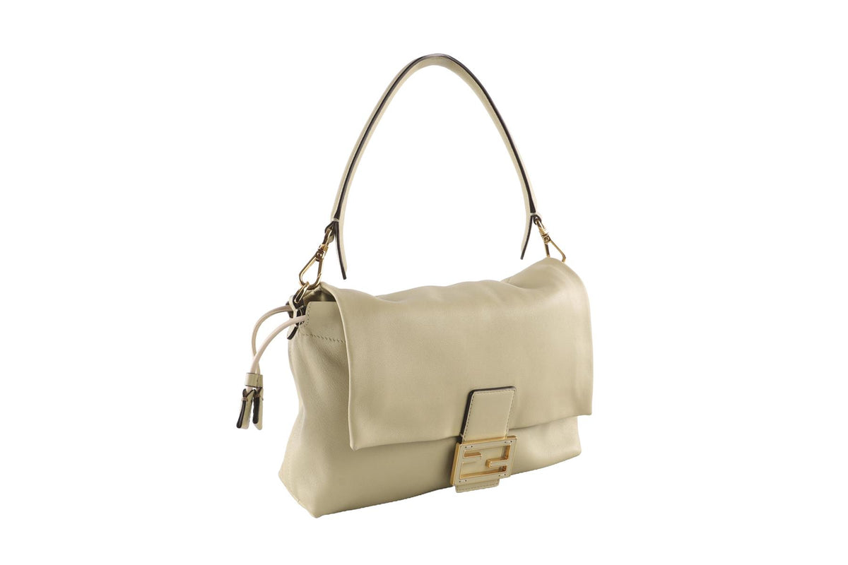 FENDI GREEN MAMMA BAGUETTE LEATHER SHOULDER BAG