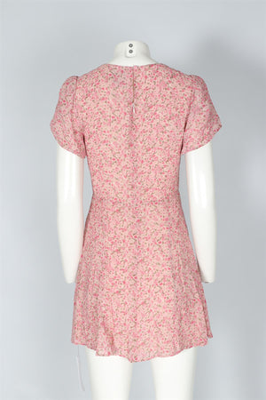 REFORMATION PINK CREPE MINI DRESS US 4 UK 8