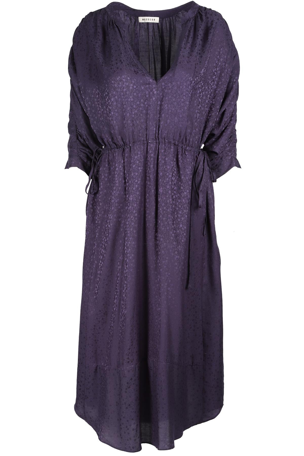 MASSCOB NAVY SILK MAXI DRESS MEDIUM