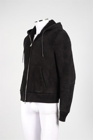 BURBERRY BRIT BLACK MEN'S SHEARLING AND SUEDE JACKET LARGE