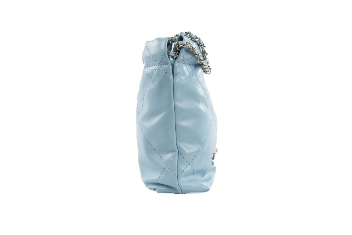 CHANEL BLUE 2023 22 MINI QUILTED LEATHER SHOULDER BAG
