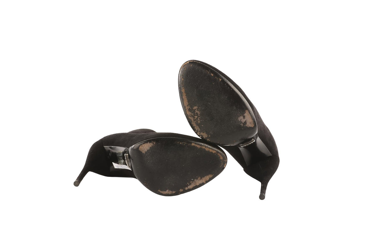 GUCCI BLACK SUEDE ANKLE BOOTS EU 38 UK 5 US 8