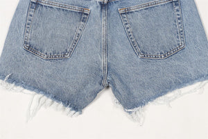 AGOLDE BLUE HIGH RISE DENIM SHORTS W28 UK 10