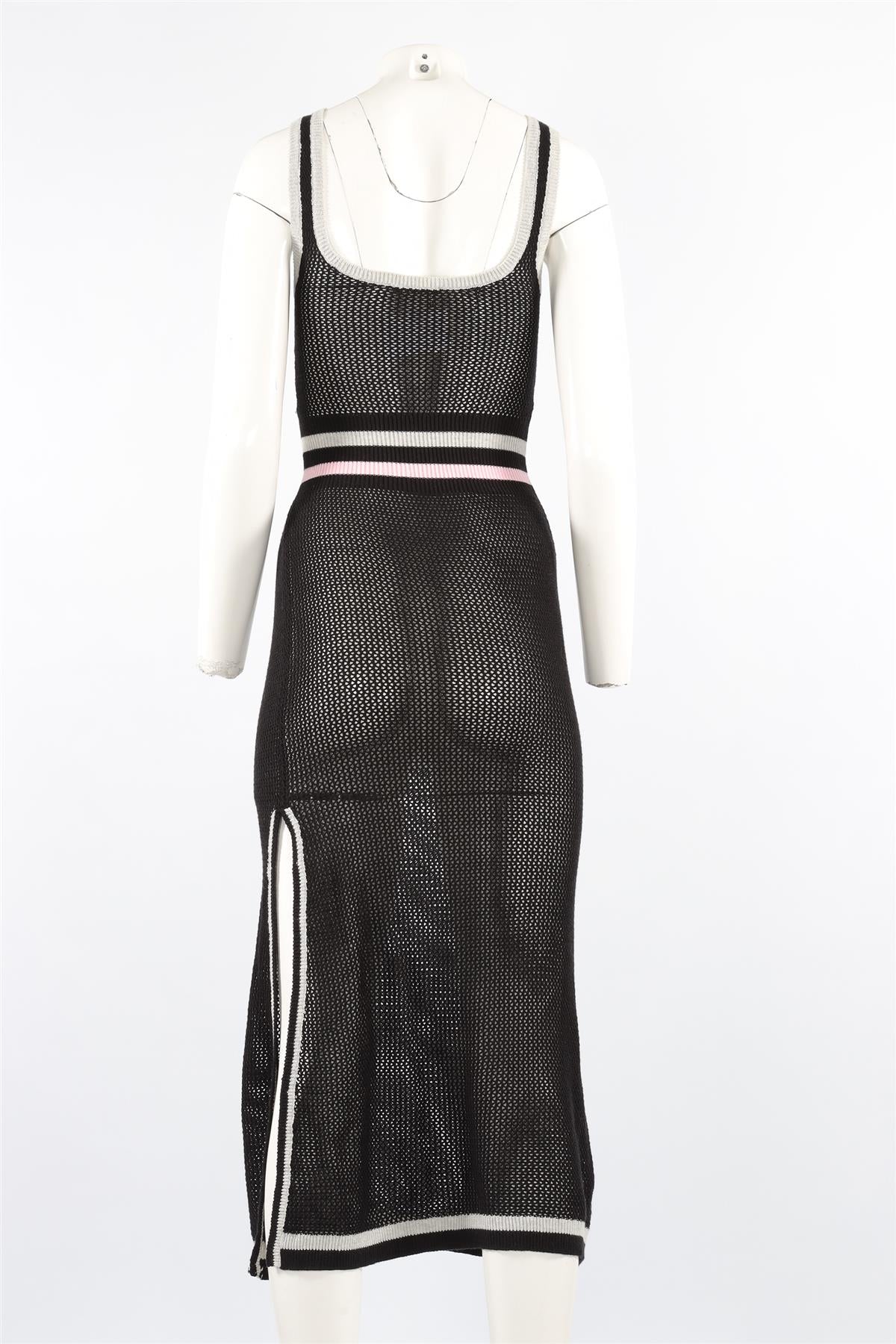 MORGAN LANE BLACK KNIT MIDI DRESS SMALL
