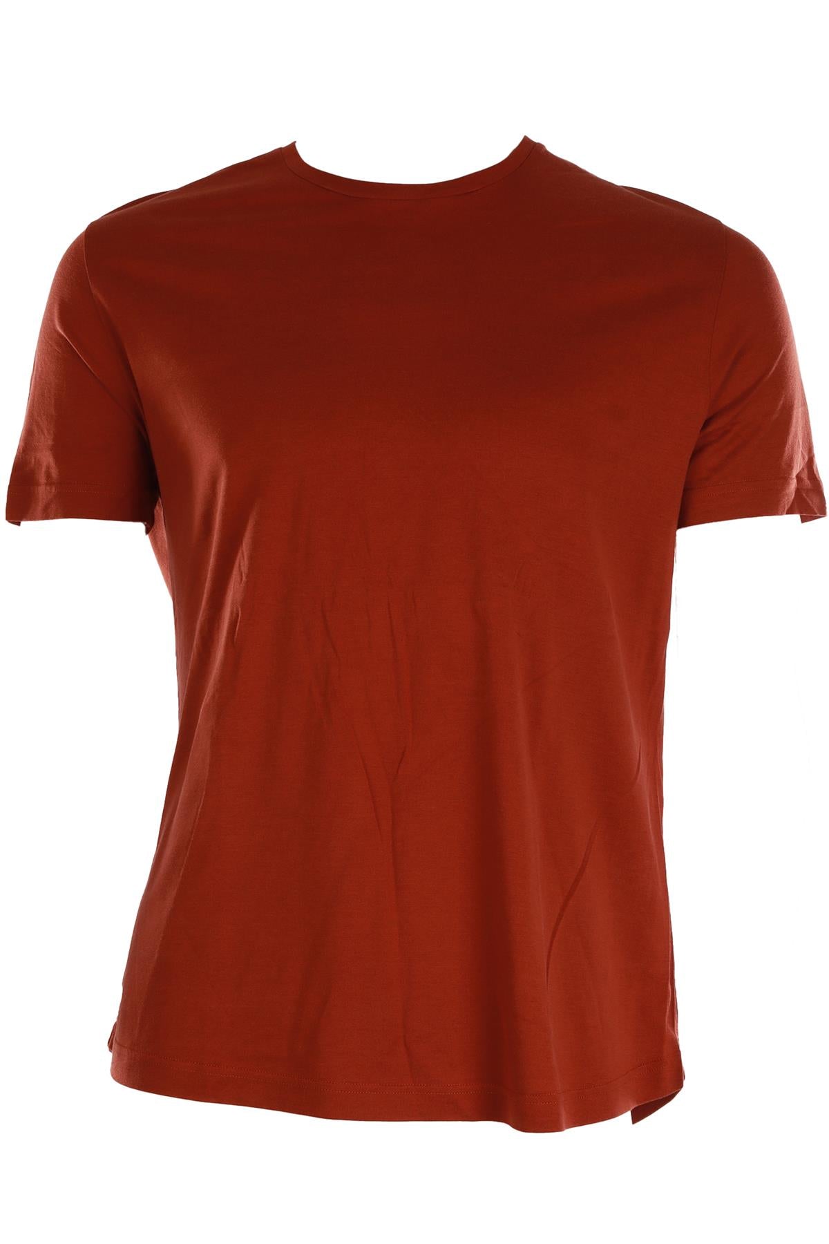 LORO PIANA ORANGE MEN'S SILK T-SHIRT LARGE