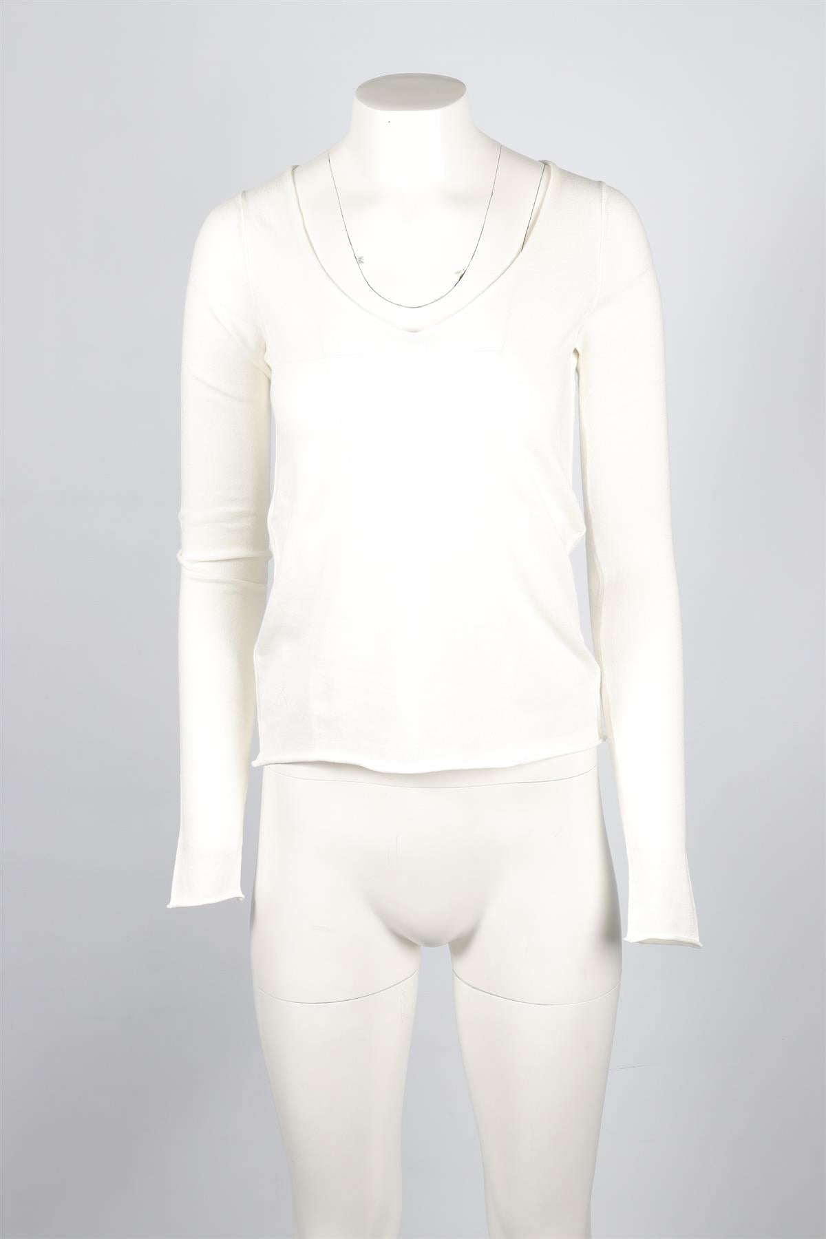 ZADIG & VOLTAIRE WHITE COTTON SWEATER XSMALL