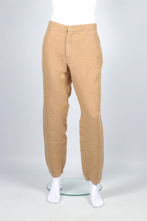 LORO PIANA BROWN MEN'S LINEN TAPERED PANTS IT 58 UK/US WAIST 42