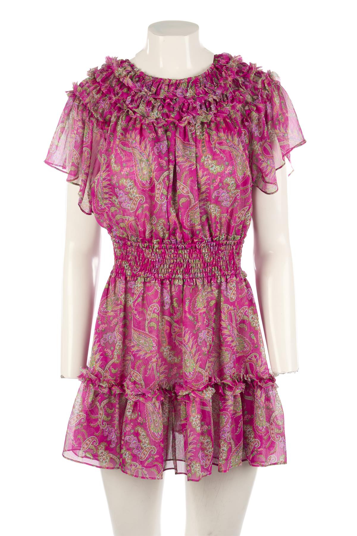 MISA LOS ANGELES PINK CHIFFON MINI DRESS MEDIUM