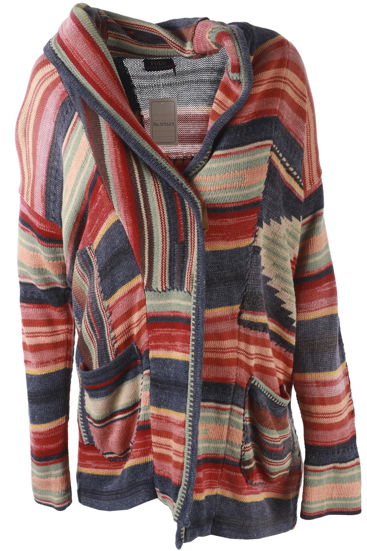POLO RALPH LAUREN MULTI COTTON CARDIGAN MEDIUM