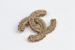 CHANEL SILVER 2012 CC SILVER TONE BROOCH