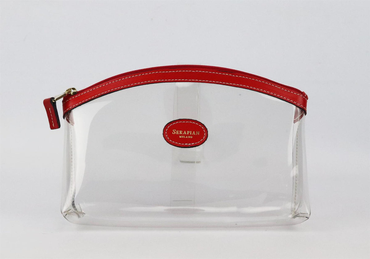 SERAPIAN LEATHER TRIMMED PVC COSMETICS CASE