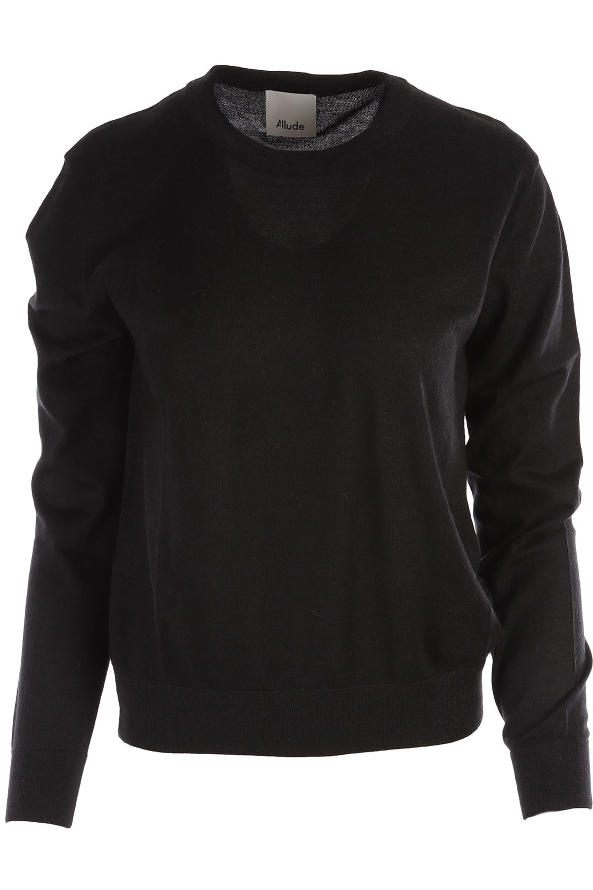 ALLUDE BLACK CASHMERE SWEATER LARGE