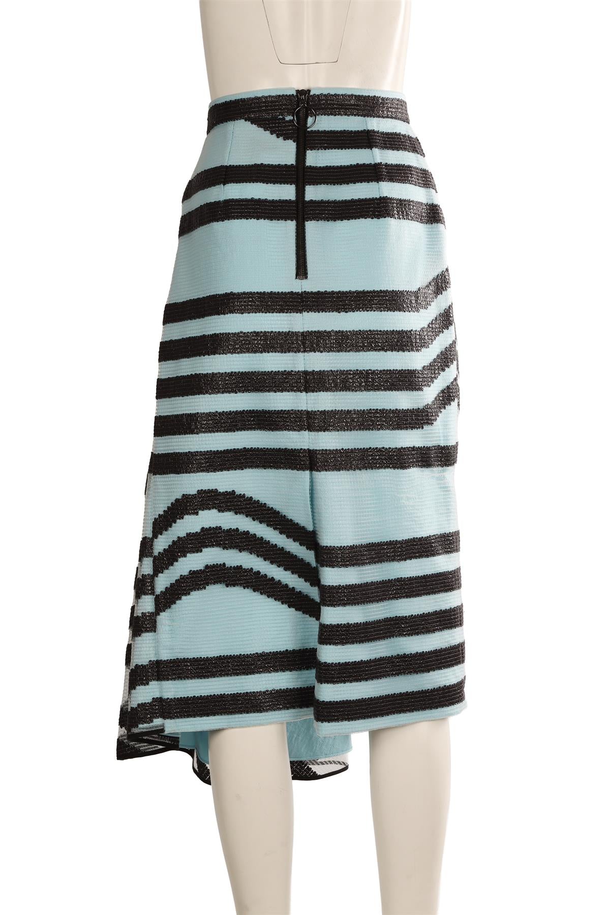 ROKSANDA BLUE COTTON MIDI SKIRT UK 8