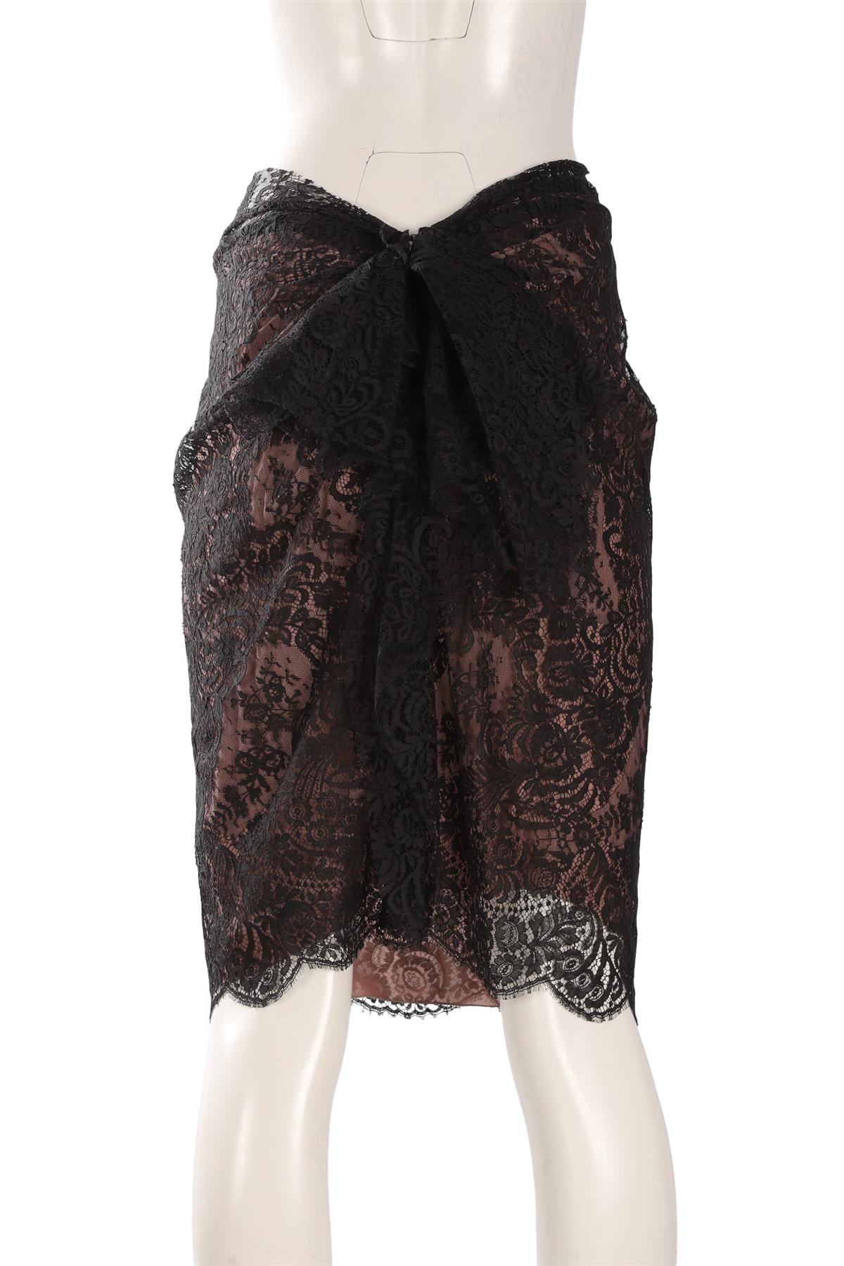LANVIN BLACK LACE MINI SKIRT FR 40 UK 12