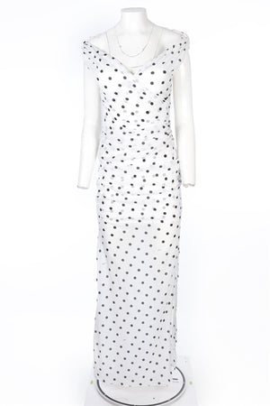 JACQUEMUS WHITE TULLE MAXI DRESS FR 36 UK 8