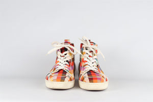 CHRISTIAN LOUBOUTIN MULTICOLOURED MEN'S LOUIS CANVAS SNEAKERS EU 42 UK 8 US 9