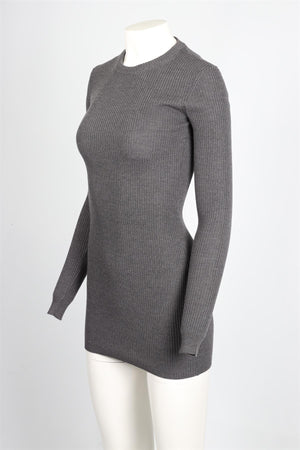 WARDROBE NYC GREY WOOL MINI DRESS SMALL