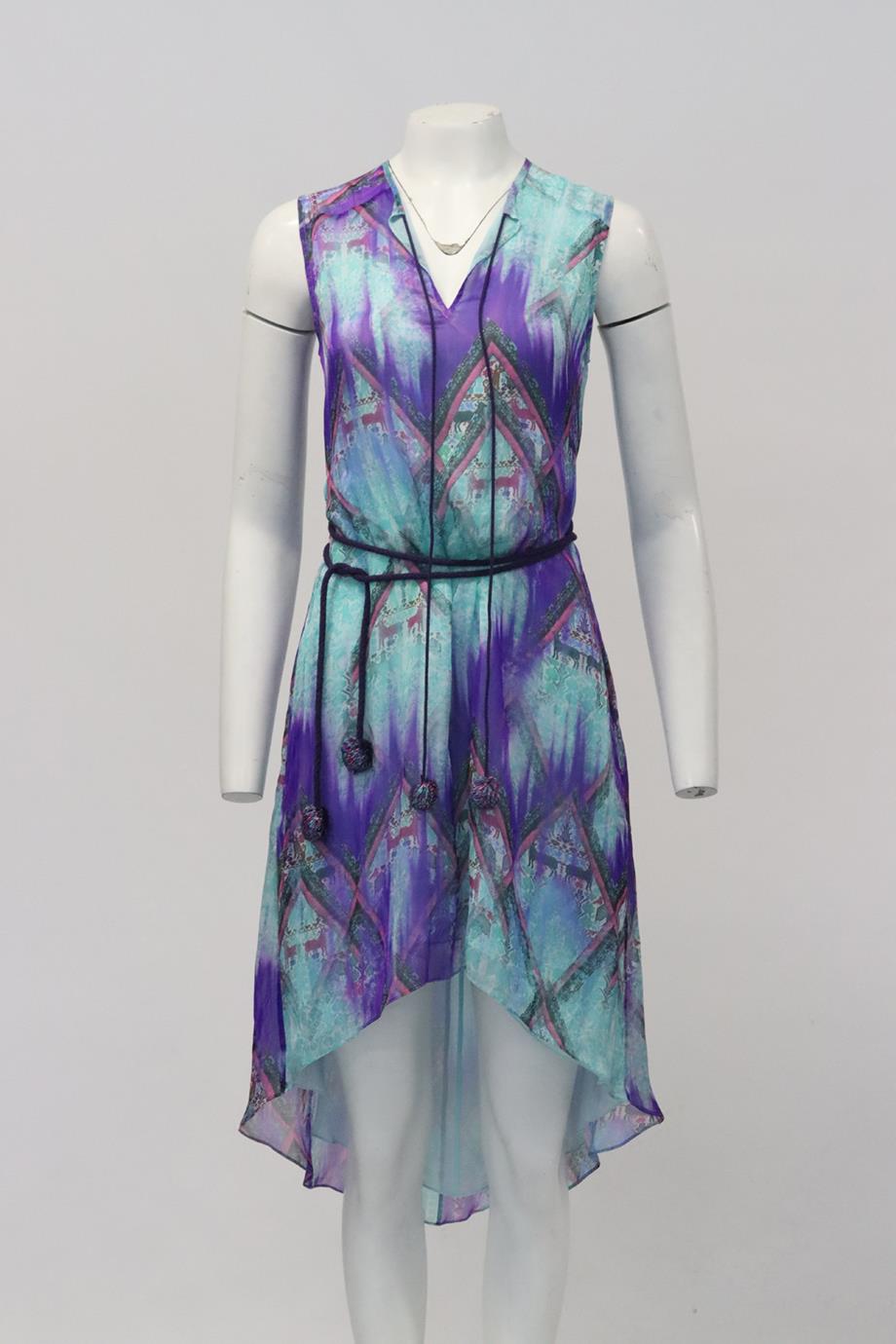 MATTHEW WILLIAMSON ESCAPE PRINTED SILK MINI DRESS UK 6