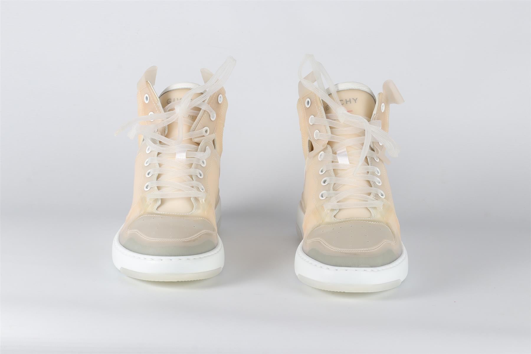 GIVENCHY BEIGE MEN'S WING PLASTIC HIGH TOP SNEAKERS EU 41 UK 7 US 8