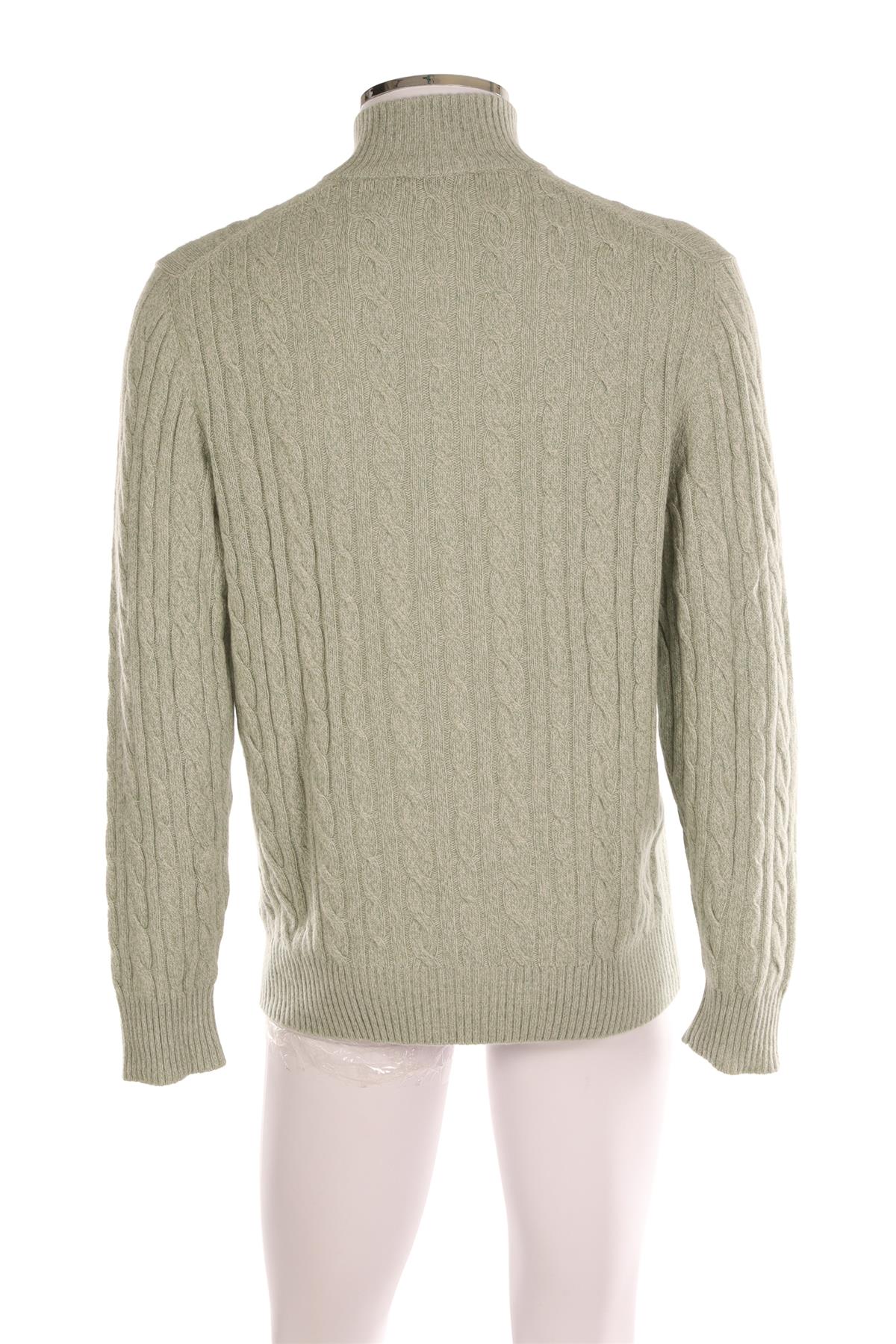LORO PIANA GREEN MEN'S CASHMERE SWEATER IT 52 UK/US 42