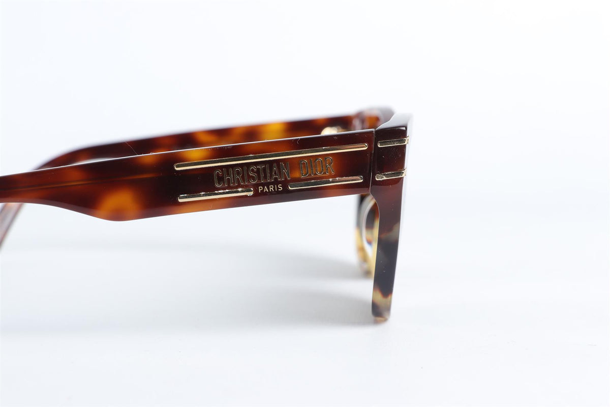 CHRISTIAN DIOR BROWN DIORSIGNATURE SQUARE FRAME ACETATE SUNGLASSES