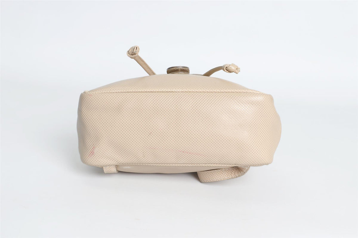 BOTTEGA VENETA BEIGE VINTAGE LEATHER BACKPACK