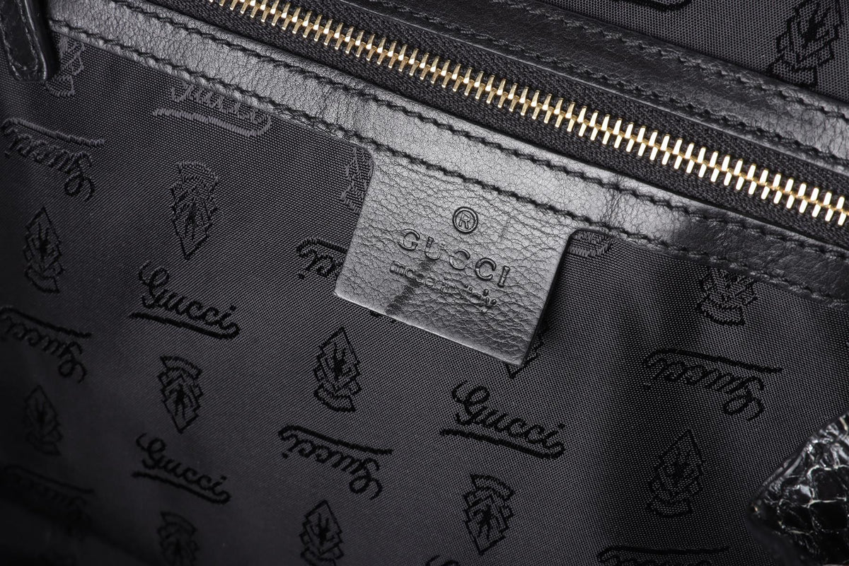 GUCCI BLACK HYSTERIA PYTHON CLUTCH