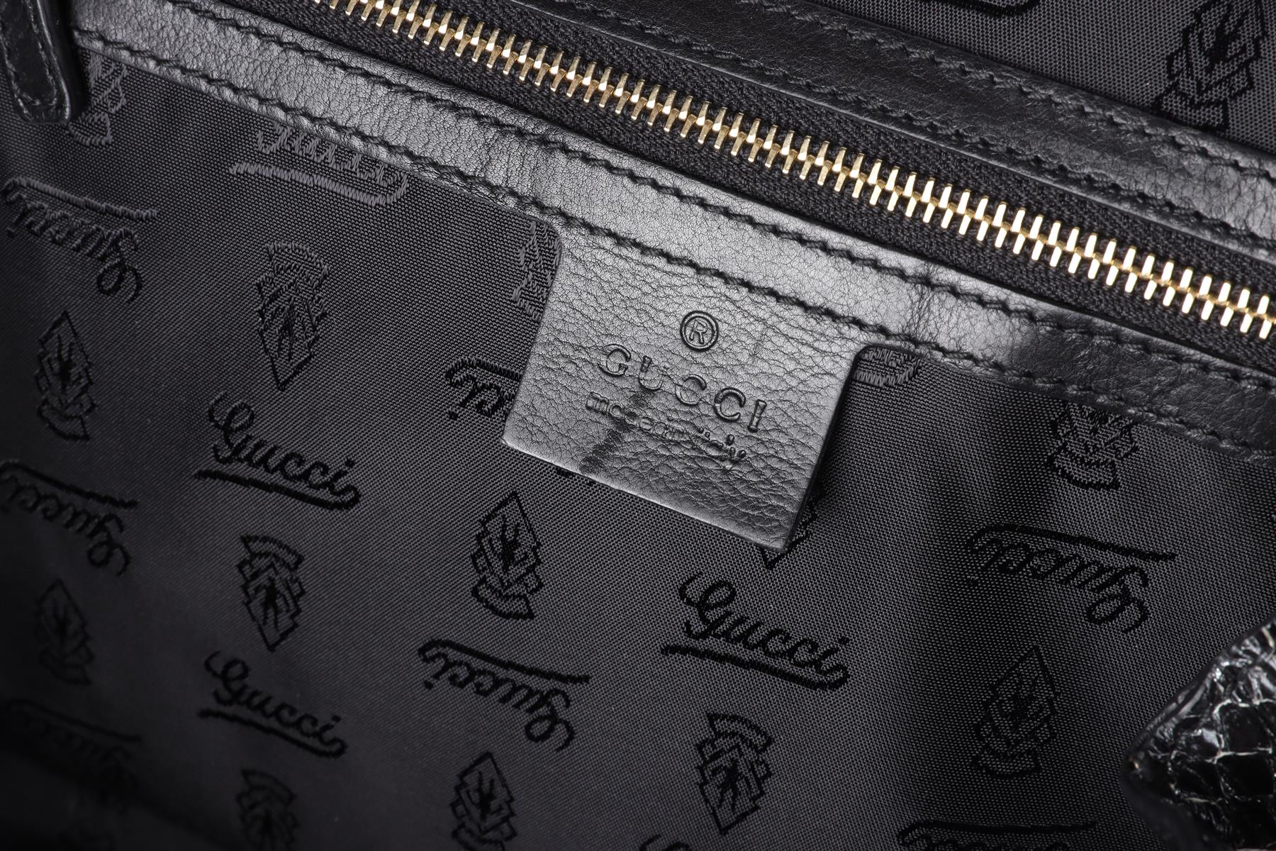 GUCCI BLACK HYSTERIA PYTHON CLUTCH