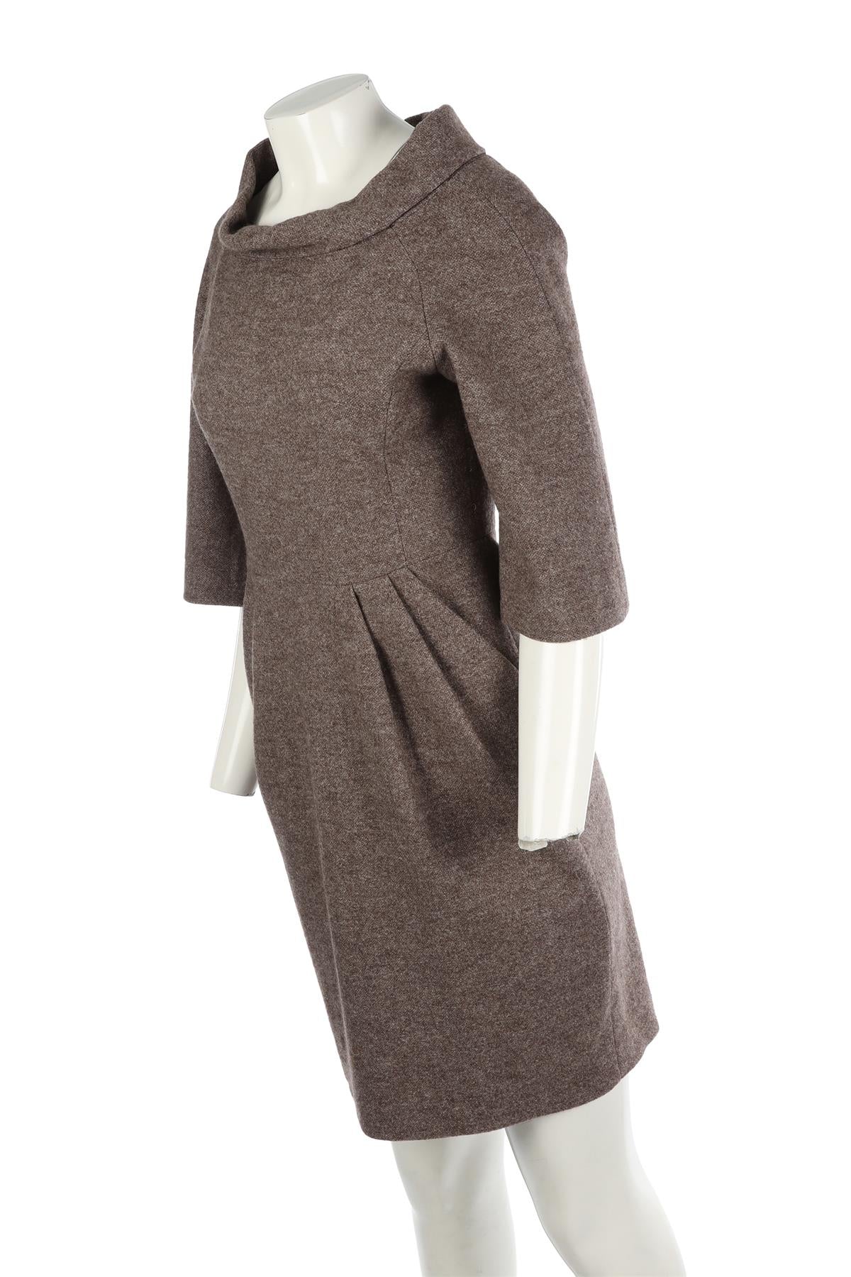 MICHAEL KORS BROWN WOOL DRESS US 4 UK 8