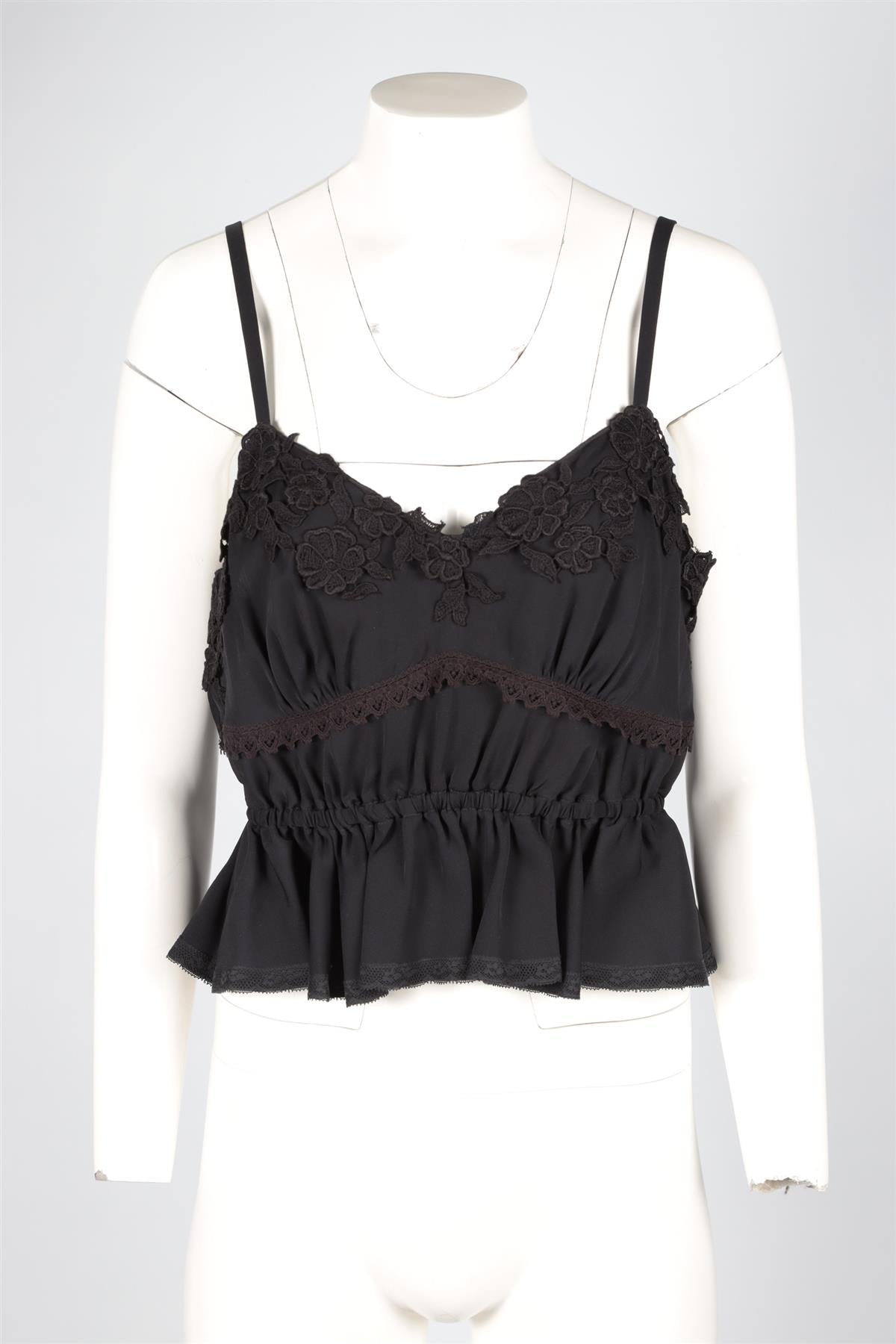 DOLCE & GABANNA BLACK SILK TOP IT 46 UK 14