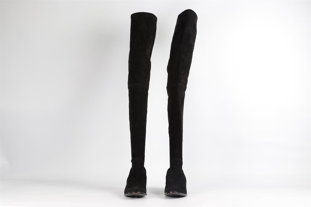 TAMARA MELLON BLACK SUEDE OVER THE KNEE BOOTS EU 39 UK 6 US 9